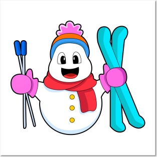 Snowman Skier Ski Posters and Art